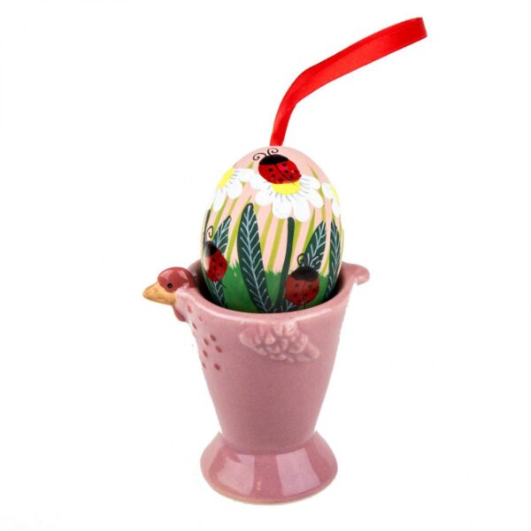 Easteregg in egg holder - Easteregg with ladybugs 1k0a0004