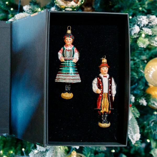 Folk Set - Kurpie Couple in a floral box 1k0a0819