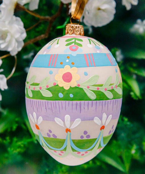 Glass Easter egg - pastel stripes 1k0a7282