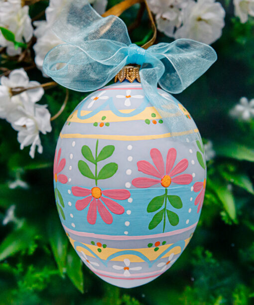 Glass Easter egg - pastel daisies 1k0a7285