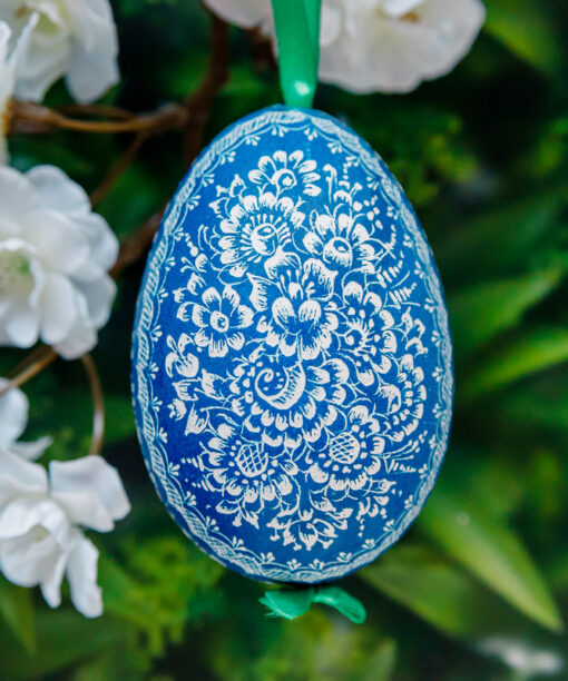Opole goose Easter egg - blue 1k0a7467