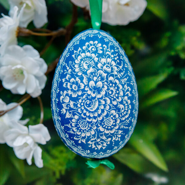 Opole goose Easter egg - blue 1k0a7467