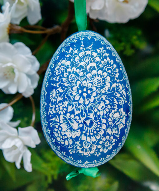 Opole goose Easter egg - blue 1k0a7468