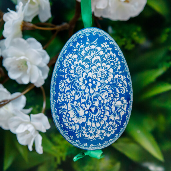 Opole goose Easter egg - blue 1k0a7468