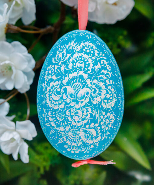 Opole goose Easter egg - blue 1k0a7469