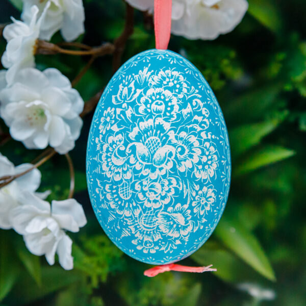 Opole goose Easter egg - blue 1k0a7469