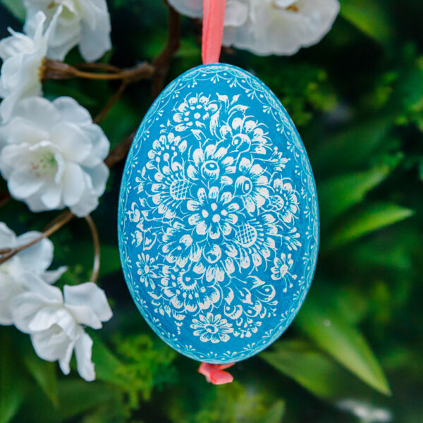 Opole goose Easter egg - blue 1k0a7470