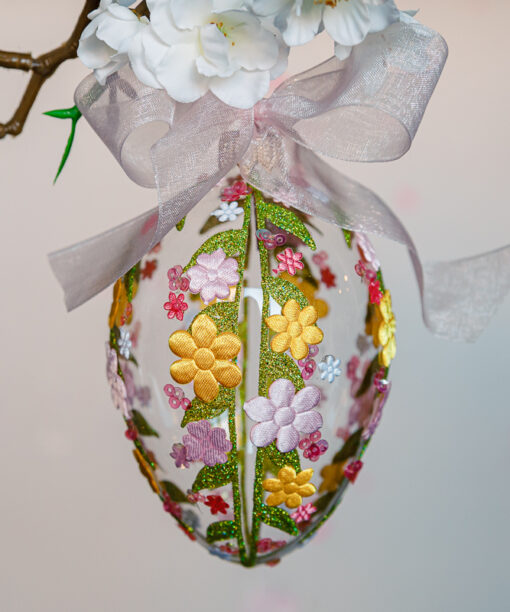 Glass Easter egg - yellow floral garlands 1k0a7551