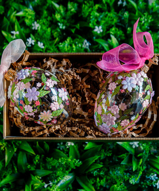 Set of glass Eastereggs - Pink & Purple  1k0a7593