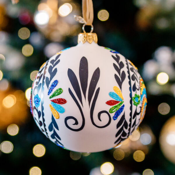 Bauble with Sparkling Rooster Motif with golden tail 1k0a8950