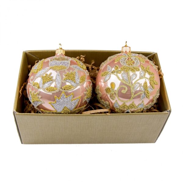 Set - Queen Marysienka & King Sobieski embroidery pink packed in gold box Img 2530