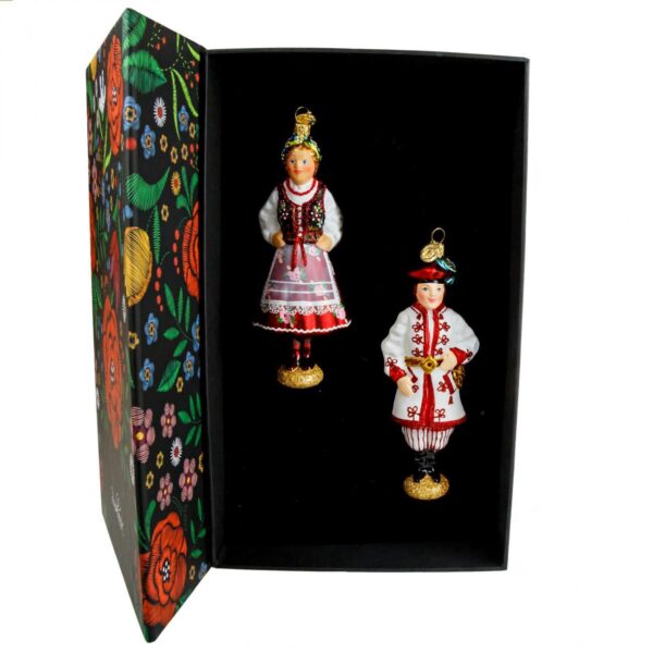 Folk Set - Cracow Couple in a floral box Img 2746