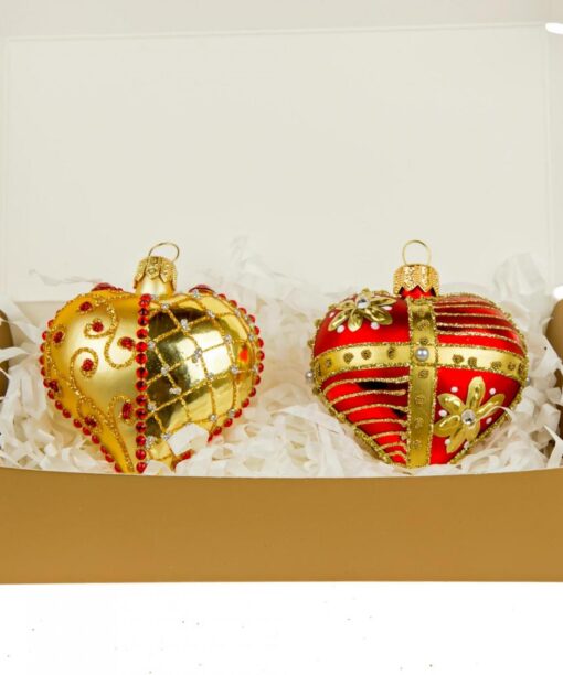 Double set - Hearts gold & red Img 5979