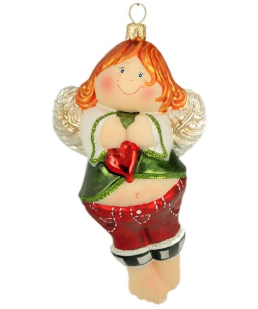 Aniolek z sercem zielony 668