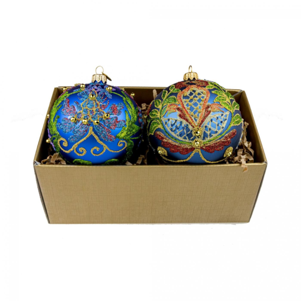 Set - Old Polish embroideries on navy blue packed in gold box Beznazwy80