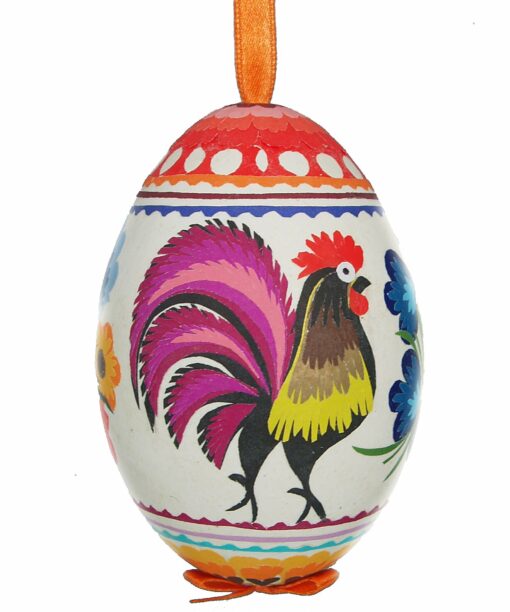 Goose Easter Egg - Lowicz Egg with Rooster P1019301