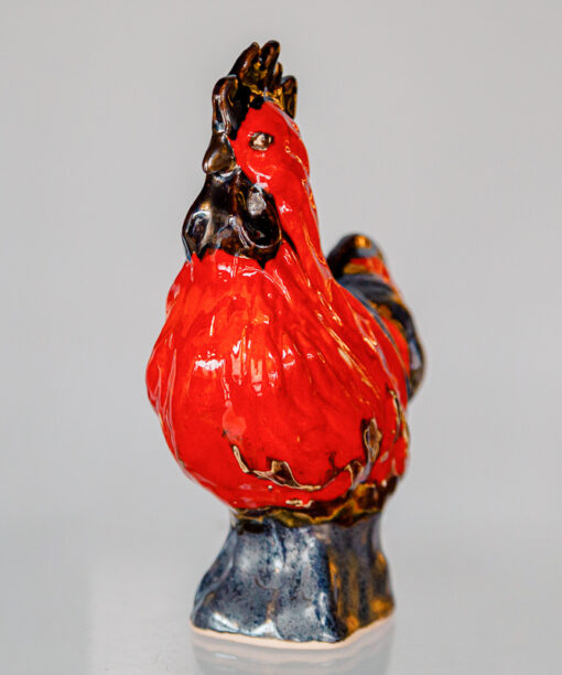 Ceramiczny, czerwony kogut stojący  1k0a6668