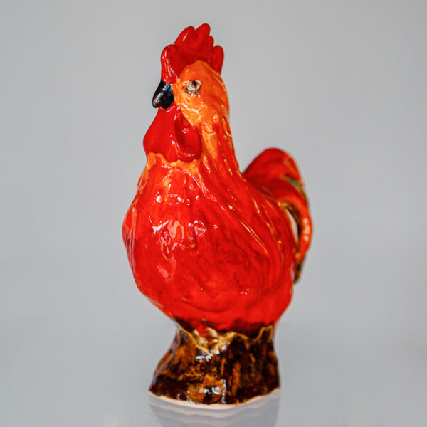 Ceramiczny, pomarańczowy kogut stojący 1k0a6672
