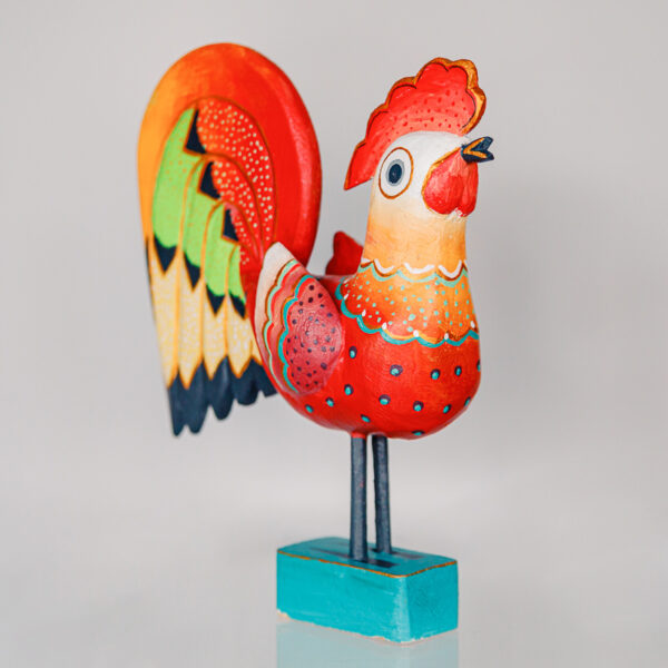 Jerzy Zbrożek - an orange wooden rooster 1k0a8076