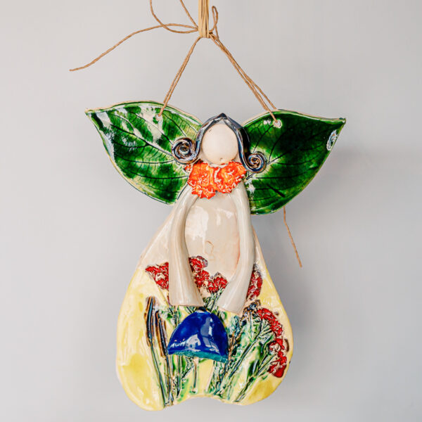 Duży ceramiczny anioł kwiatowy 1k0a0761