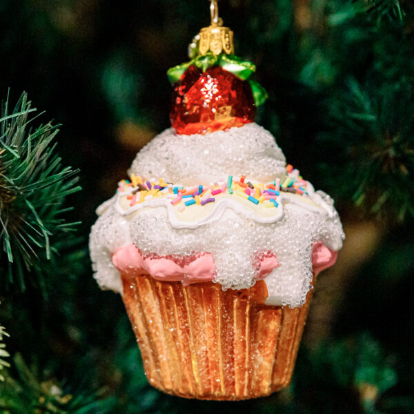 Cupcake with frosting and strawberry 1k0a5918
