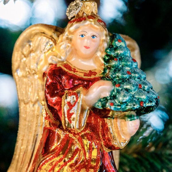 Burgundy angel with a Christmas tree 1k0a6572