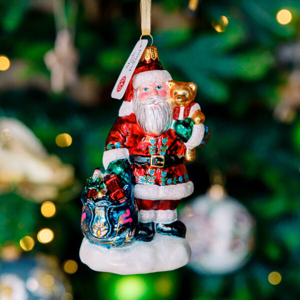 Santa with teddy bear and suck full of gifts 1k0a7492