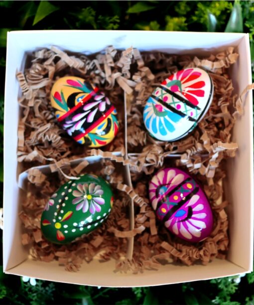 Set Wooden eggs - flowers  Zd 16