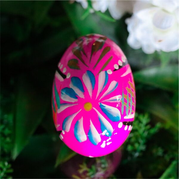 Pink Wooden Egg - Flower Zd 21