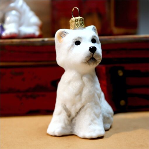 Komozja - Psy - Westie Scooby opruszony brokatem Psy 03
