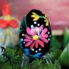 Wooden Easter egg - White and blue flowers on red (Kopia) (Kopia) Mg 1921 scaled