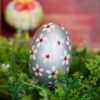 Wooden Easter egg - Flowers on a silver plate  Mg 2338 scaled