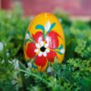Wooden Easter egg - Blue and red flower on orange  Mg 2371 scaled