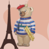 Jewelery collection - Animals - French Teddy Bear with baguettes (Kopia)  4015fr 1