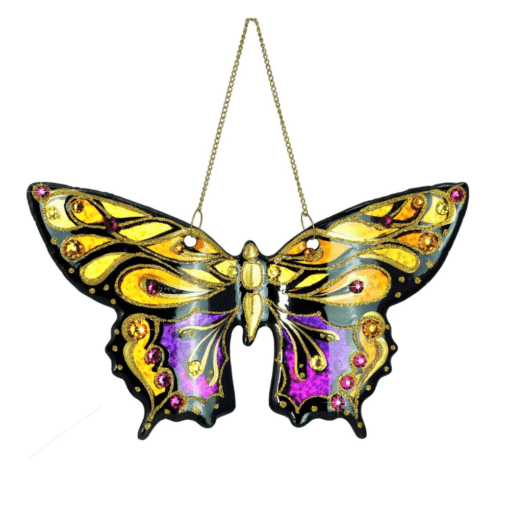 Kolekcja jubilerska - Fusing - Złoto- fioletowy motyl 7016tec