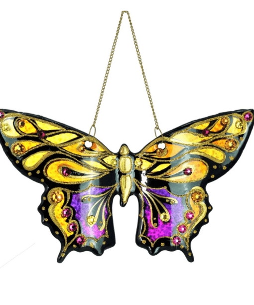 Kolekcja jubilerska - Fusing - Złoto- fioletowy motyl  7016tec