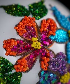 Polish flowers - coral primroses on shiny white  Bombkarnia 1225 065