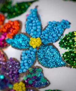 Polish flowers - coral primroses on shiny white  Bombkarnia 1225 066