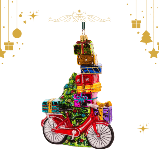 Bicycle with gifts and Christmas tree S849