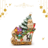 Santa's sleigh with owl and a Christmas tree S653