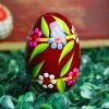 Wooden Easter egg - Colorful flowers on claret Mg 6370 scaled