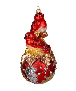 Magic - Dwa ptaszki na kuli z ostrokrzewem  S5 bombkarnia biale 11 scaled