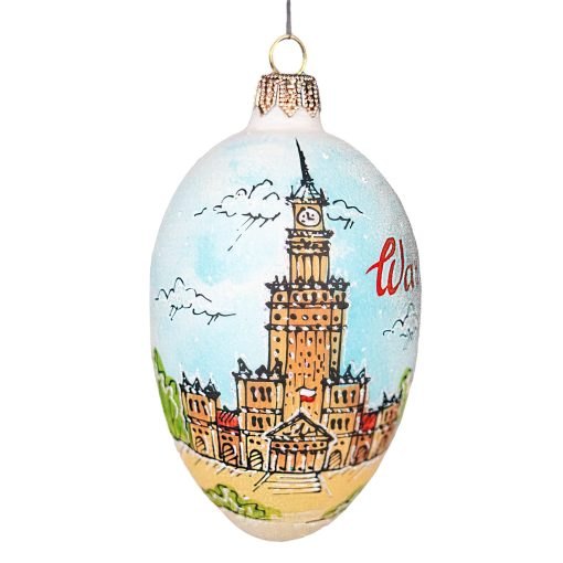 Bombki Warszawskie - Jajo - Pałac Kultury i Nauki S5 bombkarnia biale 38 scaled