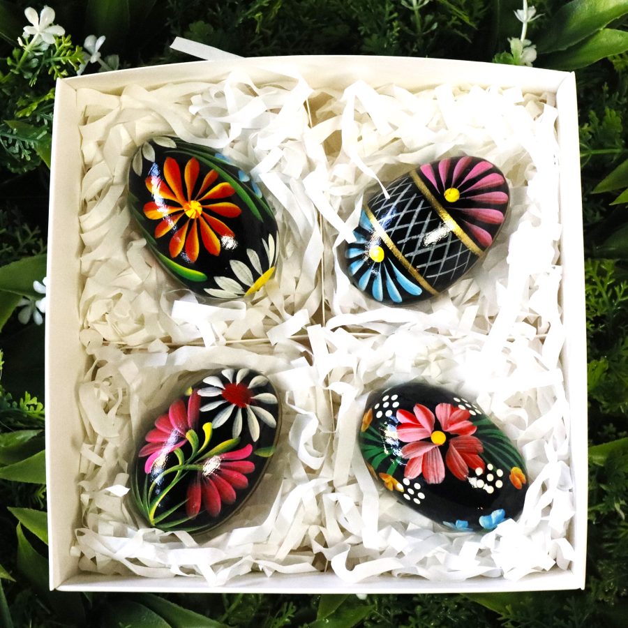 Zestaw pisanek drewnianych - Wiosenne kwiaty na czerni  Mg 6521 scaled