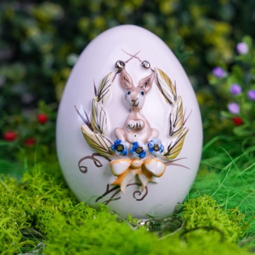 Easter Collection - Ceramic dekorative egg with bunny S6 bombkarnia scenografia 46