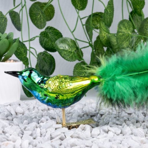 Birds – Spring bird on the clip – blue and green S8 bombkarnia scenografia 02