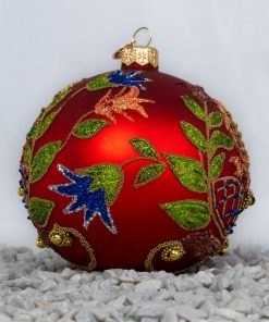 Hafty - Haft ornatowy - matowa czerwień  S8 bombkarnia scenografia 121