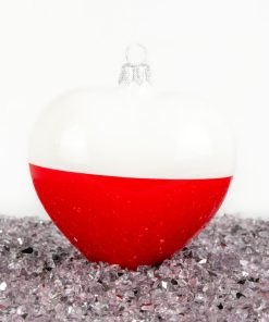 Patriotyczne - czerwono - białe serce z Godłem Polskim  S11 bombkarnia 090