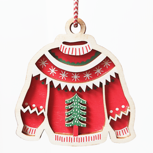Ozdoba drewniana - Świąteczny sweter Chr006 - sweter