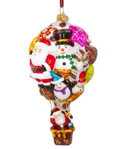 Mikołaje - Świąteczny balon z Mikołajem w koszu  Hf509cl